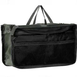 Handbag Organizer Insert for Women – Large Capacity, Zipper Closure, Portable with Handle – Ideal for Travel, Documents, Cards, and Small Items