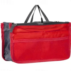 Handbag Organizer Insert for Women – Large Capacity, Zipper Closure, Portable with Handle – Ideal for Travel, Documents, Cards, and Small Items