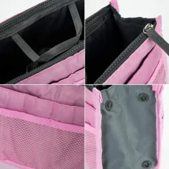 Handbag Organizer Insert for Women – Large Capacity, Zipper Closure, Portable with Handle – Ideal for Travel, Documents, Cards, and Small Items