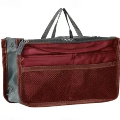 Handbag Organizer Insert for Women – Large Capacity, Zipper Closure, Portable with Handle – Ideal for Travel, Documents, Cards, and Small Items