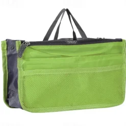 Handbag Organizer Insert for Women – Large Capacity, Zipper Closure, Portable with Handle – Ideal for Travel, Documents, Cards, and Small Items