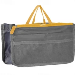 Handbag Organizer Insert for Women – Large Capacity, Zipper Closure, Portable with Handle – Ideal for Travel, Documents, Cards, and Small Items