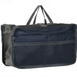 Handbag Organizer Insert for Women – Large Capacity, Zipper Closure, Portable with Handle – Ideal for Travel, Documents, Cards, and Small Items