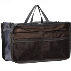 Handbag Organizer Insert for Women – Large Capacity, Zipper Closure, Portable with Handle – Ideal for Travel, Documents, Cards, and Small Items