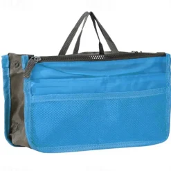 Handbag Organizer Insert for Women – Large Capacity, Zipper Closure, Portable with Handle – Ideal for Travel, Documents, Cards, and Small Items