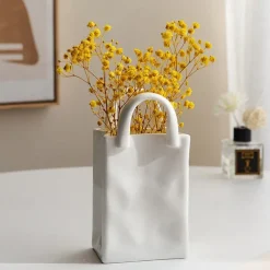Handbag Vase Tabletop Decoration Creative Flower Arrangement Simple Modern Vase 1PC