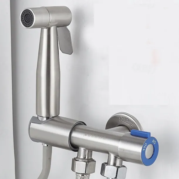 Handheld Toilet Bidet Sprayer Kit Wall-mount 304 Stainless Steel Toilet Bidet Showerhead with Hose Bathroom Cleaning Set