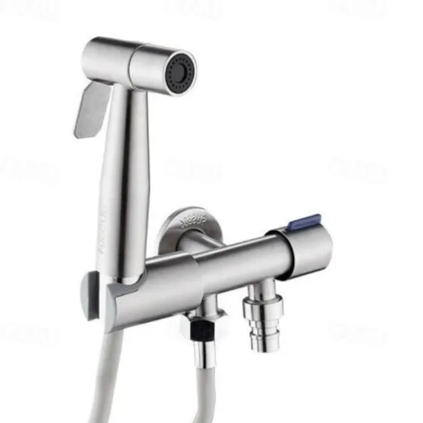 Handheld Toilet Bidet Sprayer Kit Wall-mount 304 Stainless Steel Toilet Bidet Showerhead with Hose Bathroom Cleaning Set