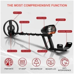 Handheld Underground Metal Detector for Archaeology & Treasure Hunting - Detect Gold/Silver/Copper/Silver Yuan with High Accuracy