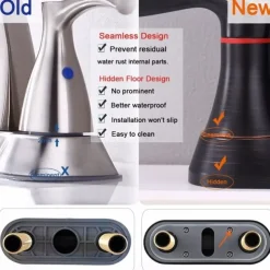 2-Handle 4-Inch Oil Rubbed Bronze Bathroom Faucet Bathroom Vanity Sink Faucets with Pop-up Drain and Supply Hoses