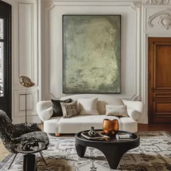 Handmade Abstract Green Paintings On Canvas handmade Rich Textured Acrylic Painting Modern Wall Art Hand Painted Artwork for Living Room Wall Decor