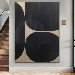 Handmade Black Wall Art Black oil painting hand painted wall art Wabi-Sabi oil painting Wall Art Black Abstract art Black wall decor Black Textured painting Wall Art ready to hang or canvas