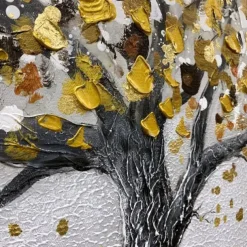 Handmade Canvas Wall Art Living Room Decorative Painting Modern Simple Sofa Background Wall Light Luxury Oil Painting Fortune Tree for Home Decor Rolled Frameless Unstretched Painting