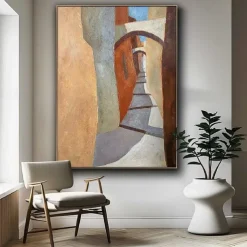 Handmade Colorful abstract Oil Painting on Canvas Large hand painted Abstract Textured Palette Knife Boho oil painting Wall Art Contemporary Minimalist artwork for Living Room bedroom home Decor