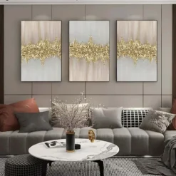 Handmade foil oil painting Pure Handpainted foil gold Oil Painting Gold Foil Cloud Sea Hanging Painting Black white Abstract painting For Home Decoration Painting Wall Art foil gold painting