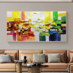 Handmade Hand Painted Canvas Painting Wall Art Modern Texture Abstract Oil Painting Landscape Home Decoration Decor Rolled Canvas No Frame Unstretched