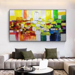 Handmade Hand Painted Canvas Painting Wall Art Modern Texture Abstract Oil Painting Landscape Home Decoration Decor Rolled Canvas No Frame Unstretched