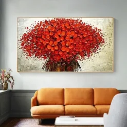 Handmade Hand Painted Oil Painting Wall Art Red Tree Canvas Paintings Home Decoration Decor Rolled Canvas No Frame Unstretched