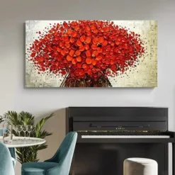 Handmade Hand Painted Oil Painting Wall Art Red Tree Canvas Paintings Home Decoration Decor Rolled Canvas No Frame Unstretched