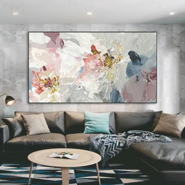 Handmade Hand Painted Oil Painting Wall Art Morandi color abstract painting Home Decoration Decor Rolled Canvas No Frame Unstretched