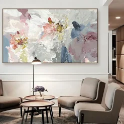 Handmade Hand Painted Oil Painting Wall Art Morandi color abstract painting Home Decoration Decor Rolled Canvas No Frame Unstretched