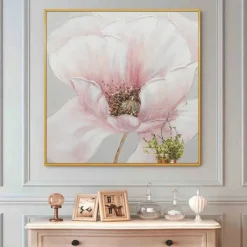 Handmade Hand Painted Oil Painting Wall Art Pink flower Rosebush Home Decoration Decor Rolled Canvas No Frame Unstretched