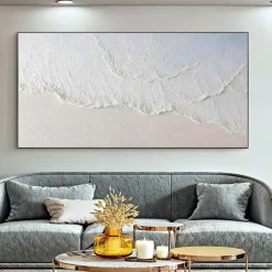 Handmade Ocean Waves Thick Oil Paintings On Canvas Earth Tone Picture Brown Painting Textured Wall Art Wall Art Sofa No Frame
