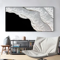Handmade Ocean Waves Thick Oil Paintings On Canvas Earth Tone Picture Brown Painting Textured Wall Art Wall Art Sofa No Frame