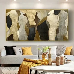 Handmade Oil Painting Canvas Wall Art Decoration Body Art Abstract Retro for Home Decor Rolled Frameless Unstretched Painting