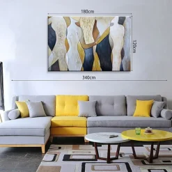 Handmade Oil Painting Canvas Wall Art Decoration Body Art Abstract Retro for Home Decor Rolled Frameless Unstretched Painting