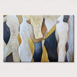 Handmade Oil Painting Canvas Wall Art Decoration Body Art Abstract Retro for Home Decor Rolled Frameless Unstretched Painting