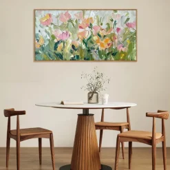 Handmade Oil Painting Canvas Wall Art Decoration Little Fresh Style Modern Abstract Texture Flowers Plants Partysu for Living Room Home Decor Rolled Frameless Unstretched Painting