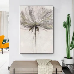 Handmade Oil Painting Canvas Wall Art Decoration Abstract Simple Texture Flowers Plants for Home Decor Rolled Frameless Unstretched Painting