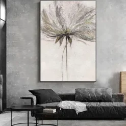 Handmade Oil Painting Canvas Wall Art Decoration Abstract Simple Texture Flowers Plants for Home Decor Rolled Frameless Unstretched Painting