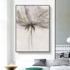 Handmade Oil Painting Canvas Wall Art Decoration Abstract Simple Texture Flowers Plants for Home Decor Rolled Frameless Unstretched Painting