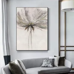 Handmade Oil Painting Canvas Wall Art Decoration Abstract Simple Texture Flowers Plants for Home Decor Rolled Frameless Unstretched Painting