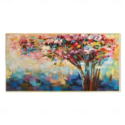 Handmade Oil Painting Canvas Wall Art Decoration Modern Abstract Rich Tree Landscape for Living Room Home Decor Rolled Frameless Unstretched Painting