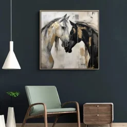 Handmade Oil Painting Canvas Wall Art Decoration Modern Simple Style Steed for Home Dance Studio Decor Rolled Frameless Unstretched Painting