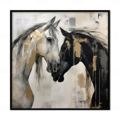 Handmade Oil Painting Canvas Wall Art Decoration Modern Simple Style Steed for Home Dance Studio Decor Rolled Frameless Unstretched Painting