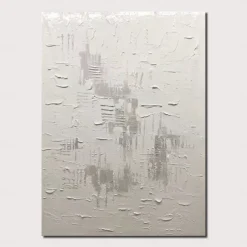 Handmade Oil Painting Canvas Wall Art Decorative Abstract Knife Painting Landscape White For Home Decor Rolled Frameless Unstretched Painting