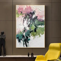Handmade Oil Painting Canvas Wall Art Decoration Modern Abstract Flower for Home Decor Rolled Frameless Unstretched Painting