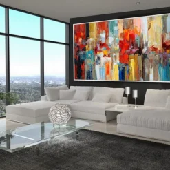 Handmade Oil Painting Canvas Wall Art Decoration Modern Abstract for Home Decor Rolled Frameless Unstretched Painting