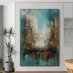 Handmade Oil Painting Canvas Wall Art Decoration Abstract Architecture Landscape for Home Decor Rolled Frameless Unstretched Painting