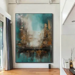 Handmade Oil Painting Canvas Wall Art Decoration Abstract Architecture Landscape for Home Decor Rolled Frameless Unstretched Painting