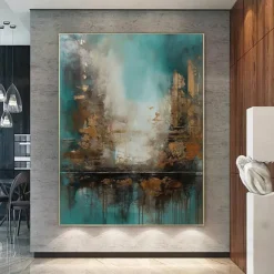 Handmade Oil Painting Canvas Wall Art Decoration Abstract Architecture Landscape for Home Decor Rolled Frameless Unstretched Painting