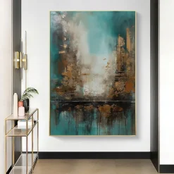 Handmade Oil Painting Canvas Wall Art Decoration Abstract Architecture Landscape for Home Decor Rolled Frameless Unstretched Painting