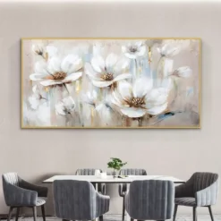 Handmade Oil Painting Canvas Wall Art Decoration Modern Abstract Flowers Texture for Living Room Home Decor Rolled Frameless Unstretched Painting