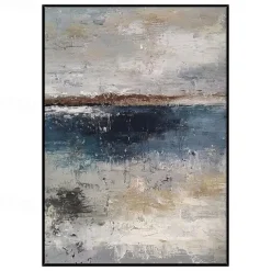 Handmade Oil Painting Canvas Wall Art Decoration Abstract Graininess Grey Paintings for Home Decor Rolled Frameless Unstretched Painting