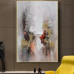 Handmade Oil Painting Canvas Wall Art Decoration Vertical Modern Abstract Art for Home Living Room Hallway Decor Rolled Frameless Unstretched Painting