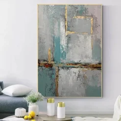 Handmade Oil Painting Canvas Wall Art Decoration Vertical Modern Abstract Art for Home Living Room Hallway Decor Rolled Frameless Unstretched Painting